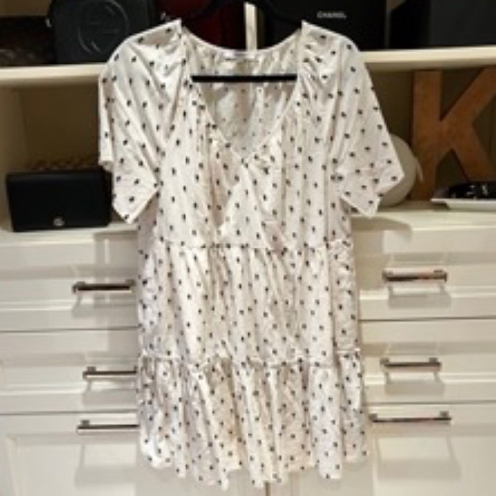 Madewell Dot Tiered Mini Dress Medium
